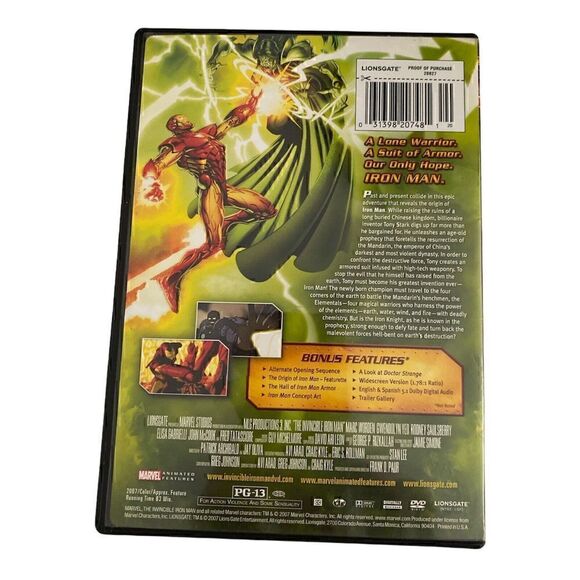 The Invincible Iron Man DVD FREE US SHIPPING 2007 Marvel Animated Features - Picture 2 of 3